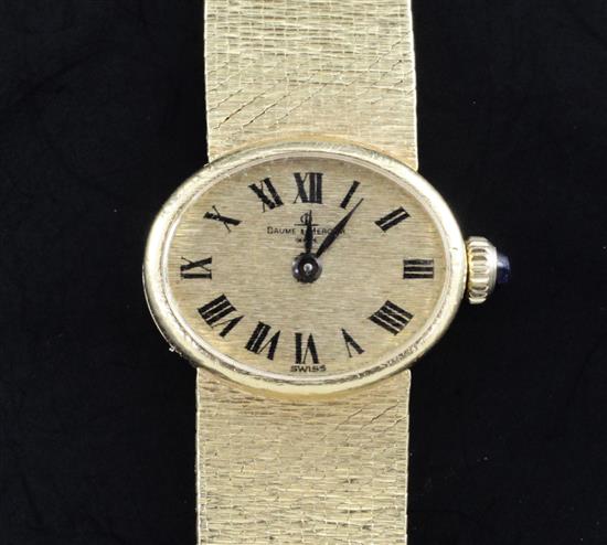 A ladys 1970s 18ct gold Baume & Mercier manual wind wrist watch,